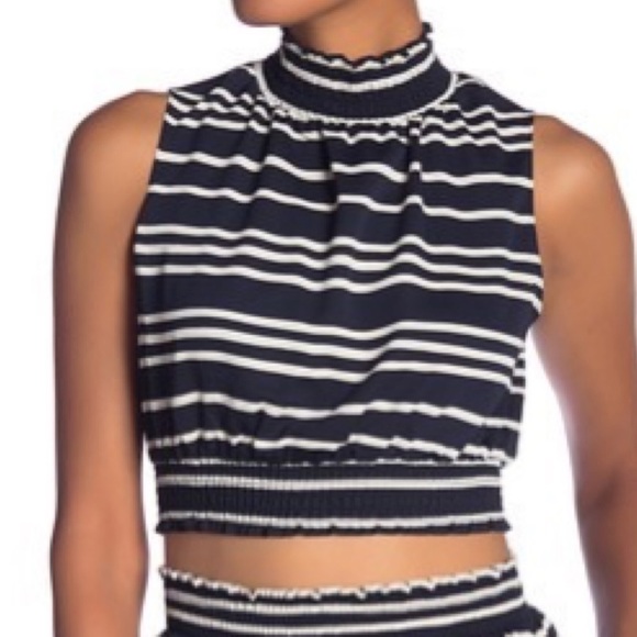 Rachel Rachel RoySunset Striped Mock Neck Crop Top - Picture 2 of 4